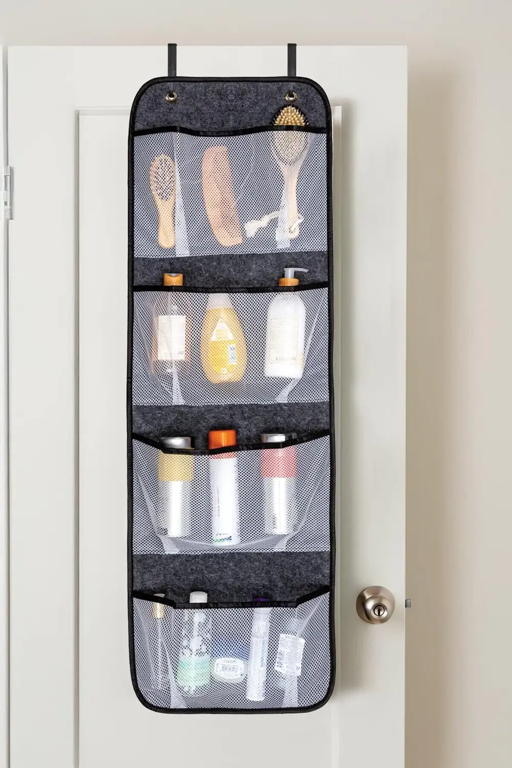 Pazar Kapısı Keçe Kapı Arkası Organizer – 4 Bölmeli, Fileli Düzenleyici