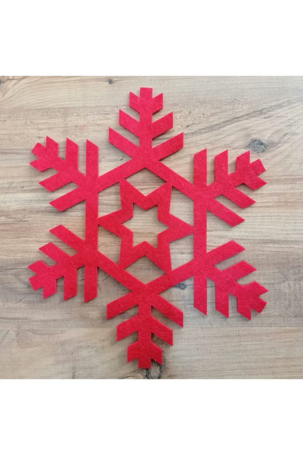 Keçe Yılbaşı Temalı Amerikan Servisi 2 Li 35x35 Cm Kırmızı Keçe Y