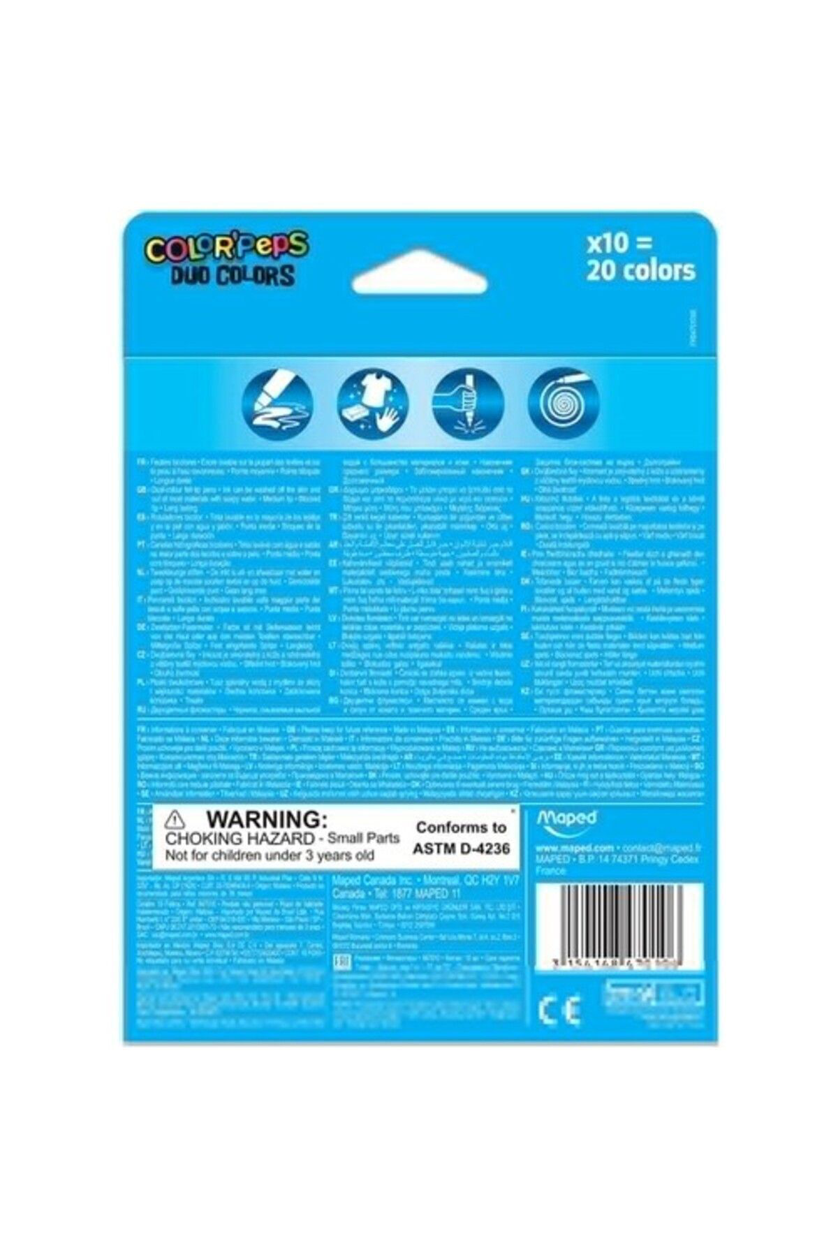 Keçeli Boya Kalemi Duo Tip 10 Lu 20 Renk 847010