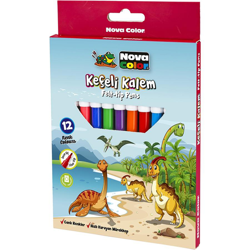 Nova Color Keçeli Kalem Felt-Tip Pens- 12 Li