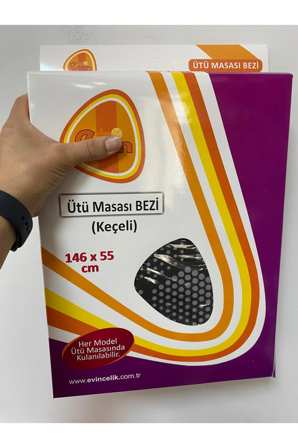 Keçeli Ütü Masası Kılıfı Isıya Dayanıklı %100 Pamuk Kumaş 146x55cm