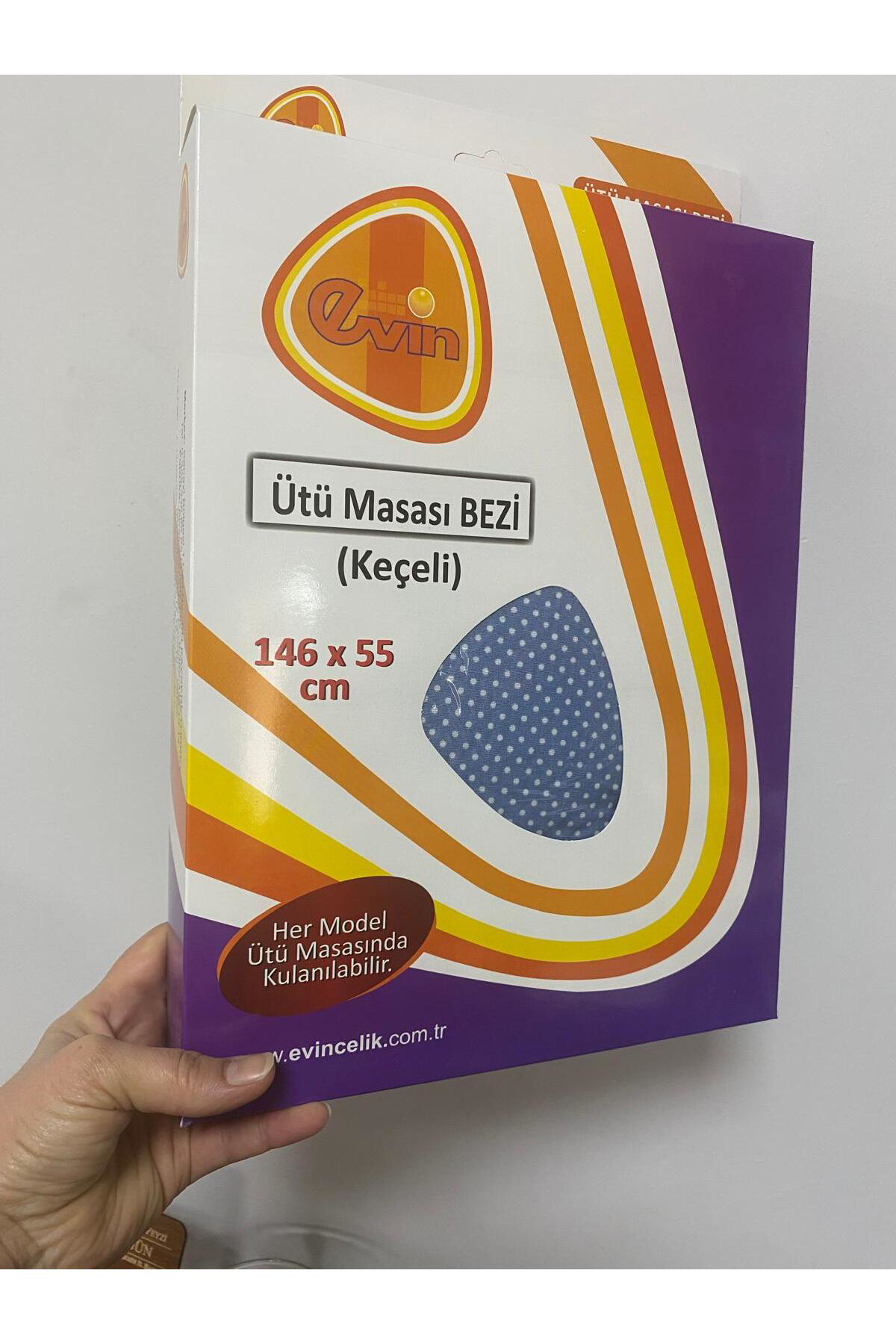 Keçeli Ütü Masası Kılıfı Isıya Dayanıklı %100 Pamuk Kumaş 146x55c