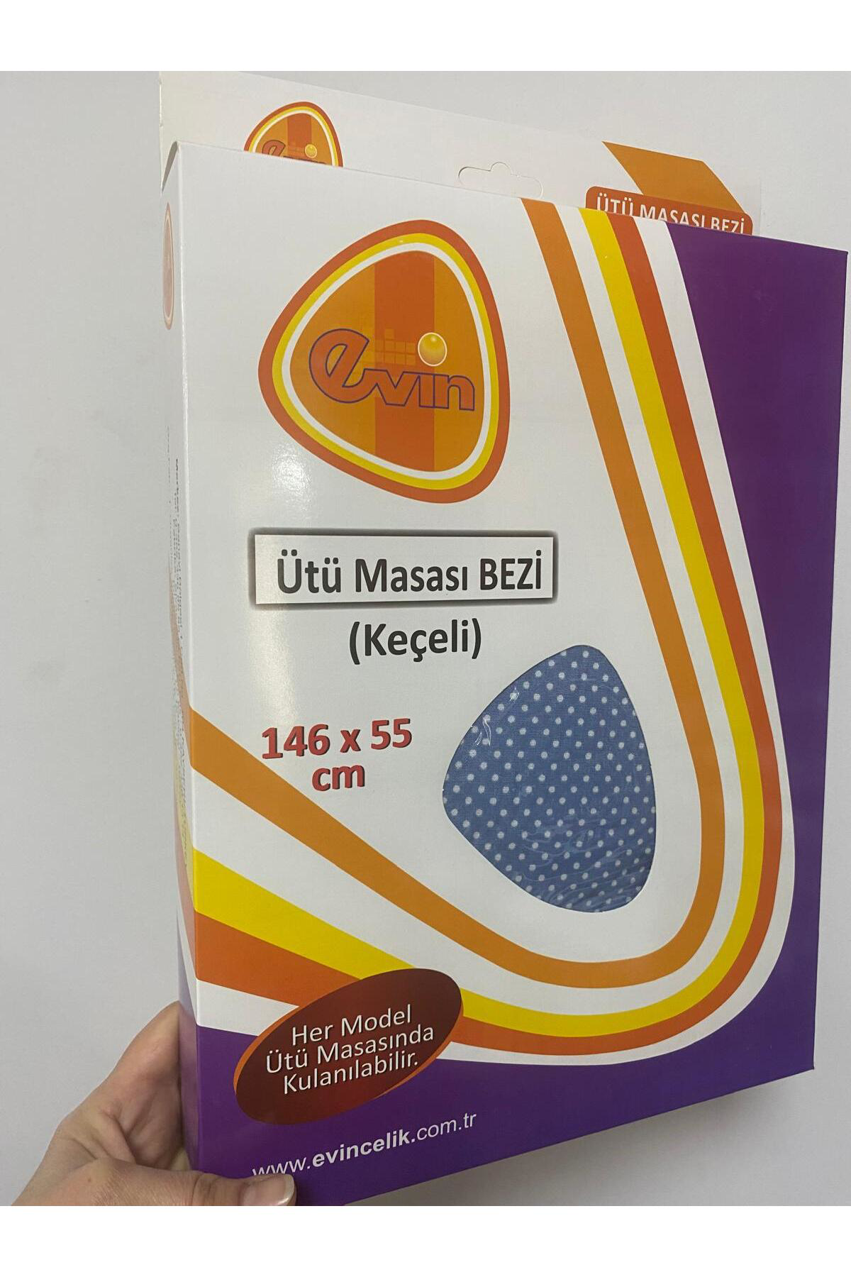 Keçeli Ütü Masası Kılıfı Isıya Dayanıklı %100 Pamuk Kumaş 146x55c