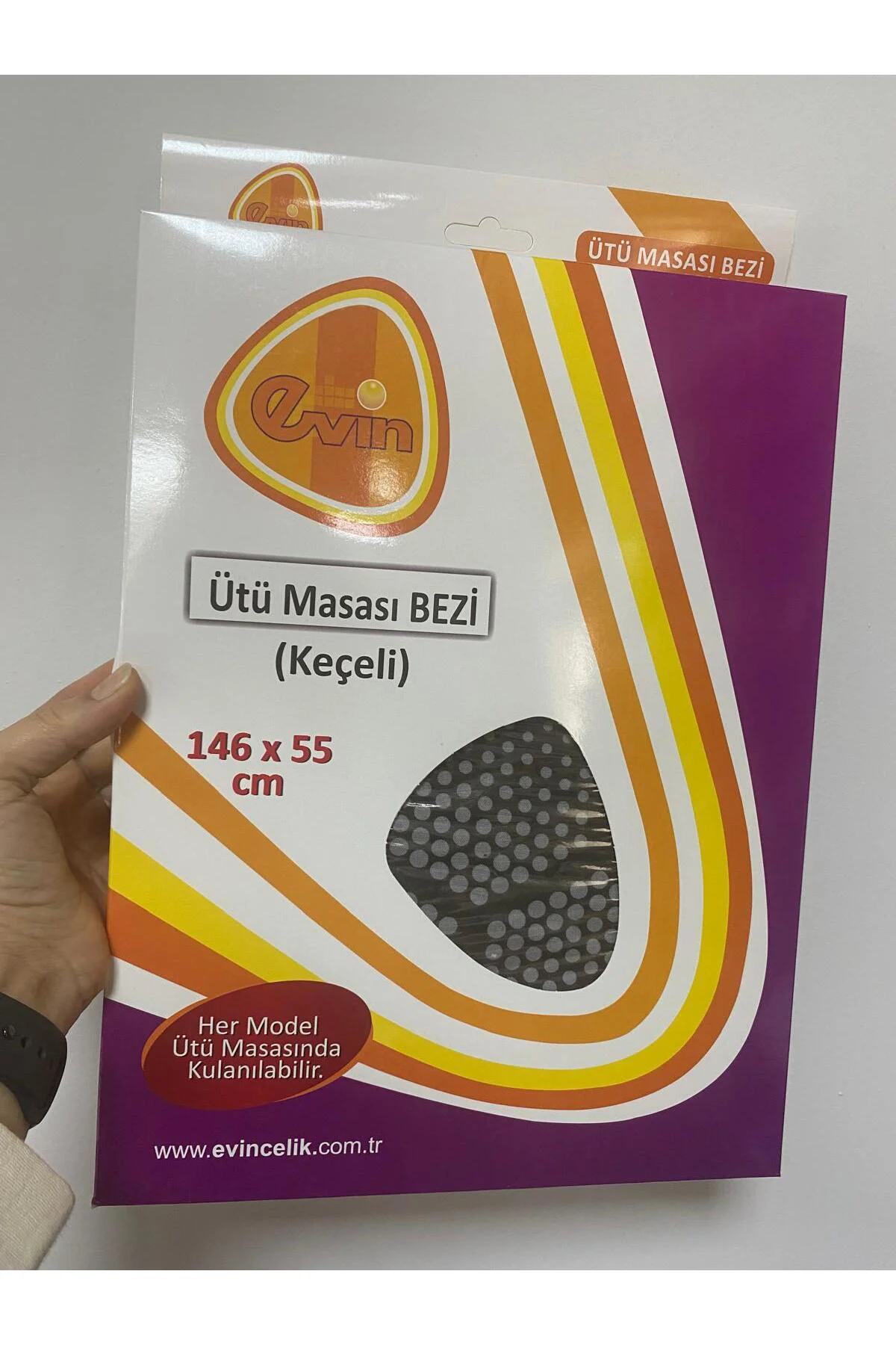 Keçeli Ütü Masası Kılıfı Isıya Dayanıklı %100 Pamuk Kumaş 146x55c