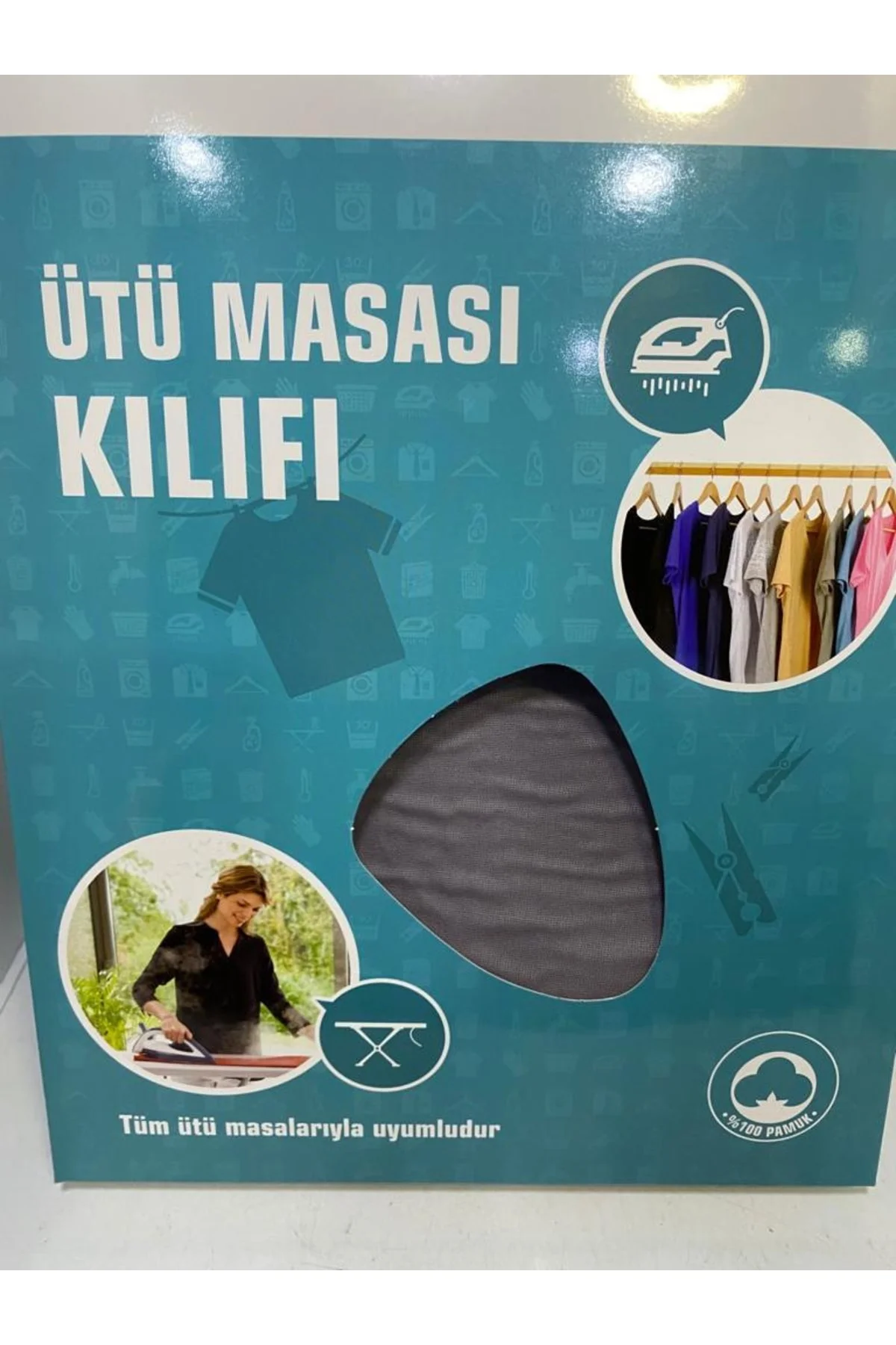 Keçeli Ütü Masası Kılıfı Isıya Dayanıklı %100 Pamuk Kumaş 140x52cm