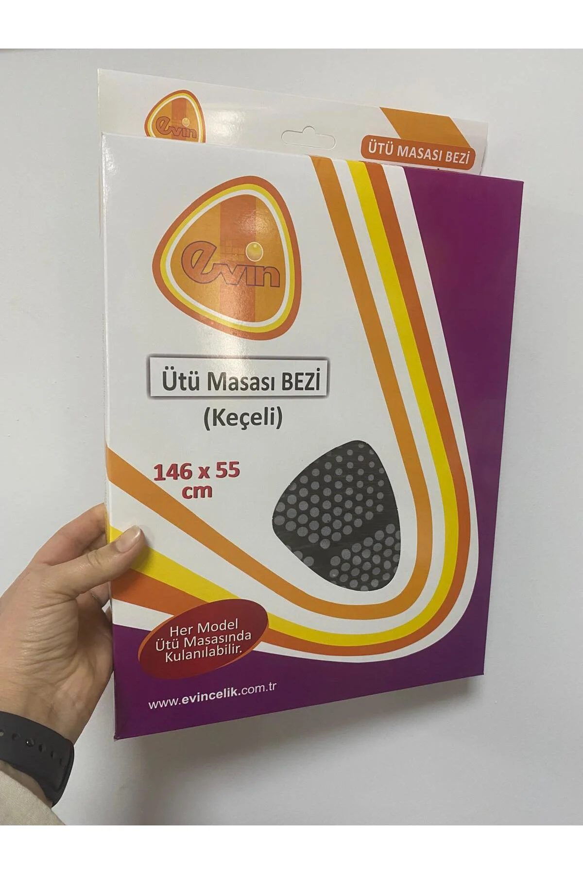 Keçeli Ütü Masası Kılıfı Isıya Dayanıklı %100 Pamuk Kumaş 146x55c