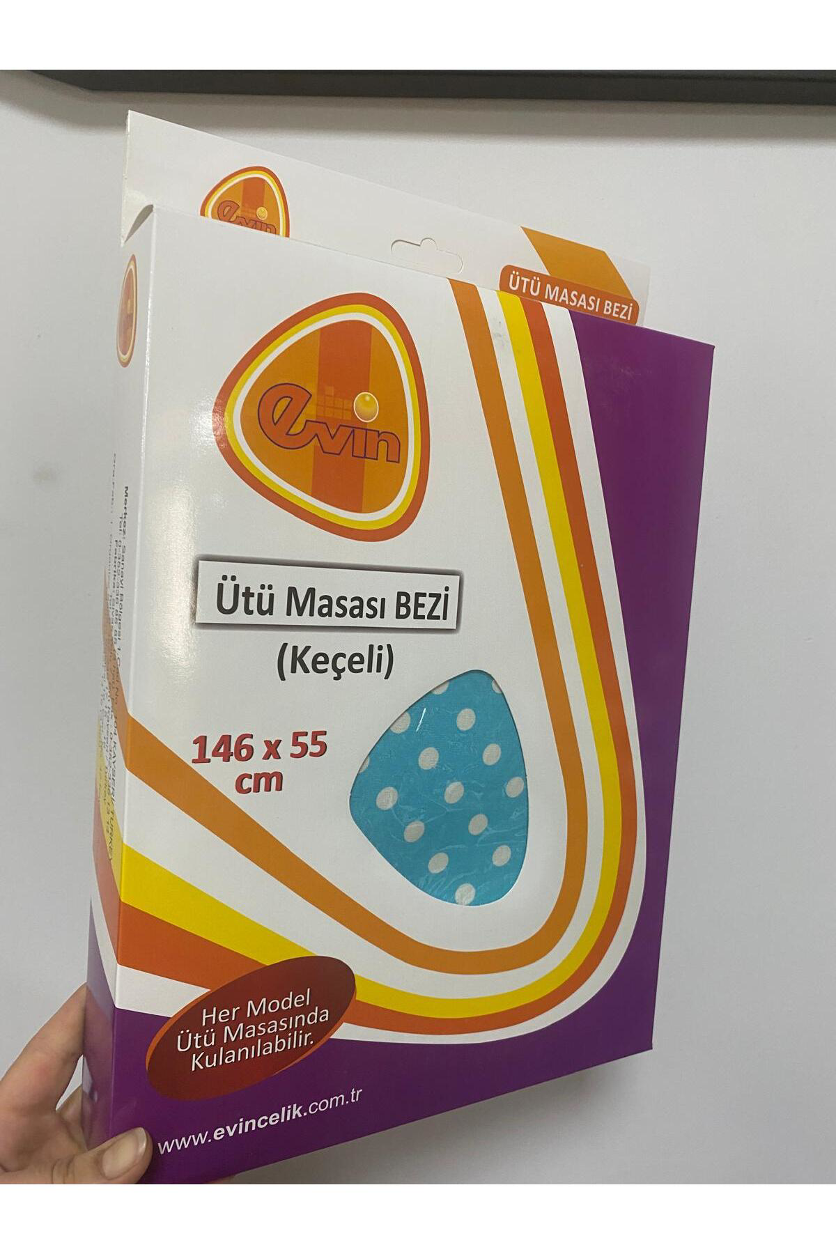 Keçeli Ütü Masası Kılıfı Isıya Dayanıklı %100 Pamuk Kumaş 146x55c