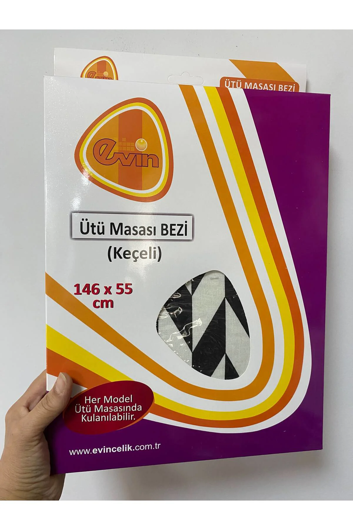 Keçeli Ütü Masası Kılıfı Isıya Dayanıklı %100 Pamuk Kumaş 146x55cm