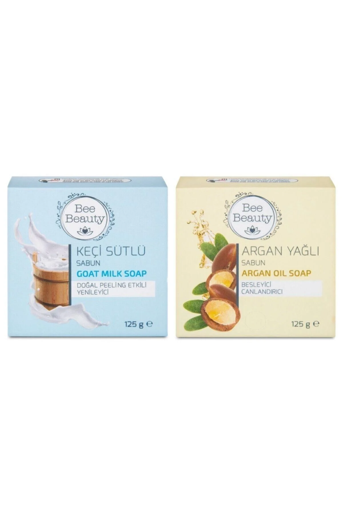 Keçi Sütlü Katı Sabun 125 Gr + Argan Yağlı Katı Sabun 125 Gr (2'li Set)
