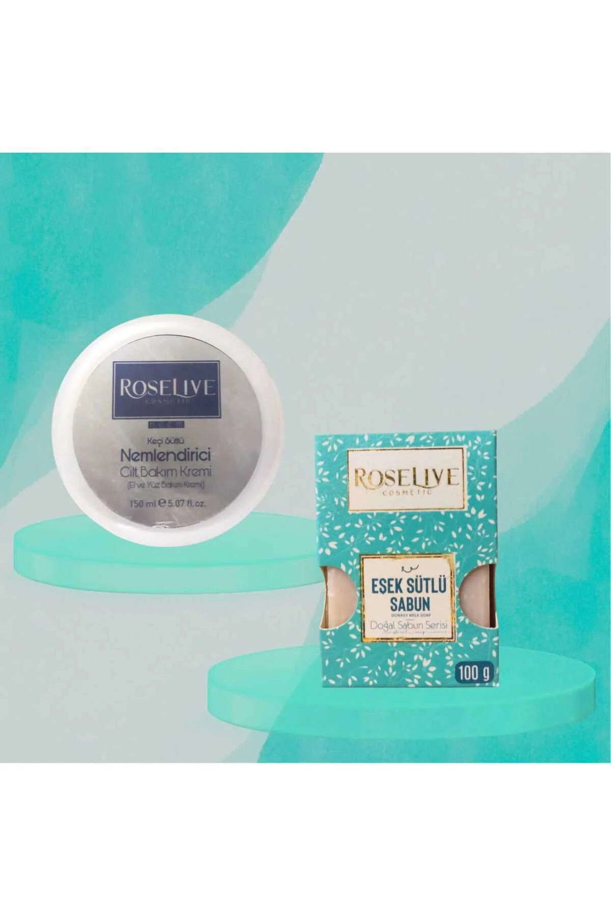 Keçi Sütlü Nemlendirici Krem 150 ml + Eşek Sütlü Sabun 100 gr ( İ