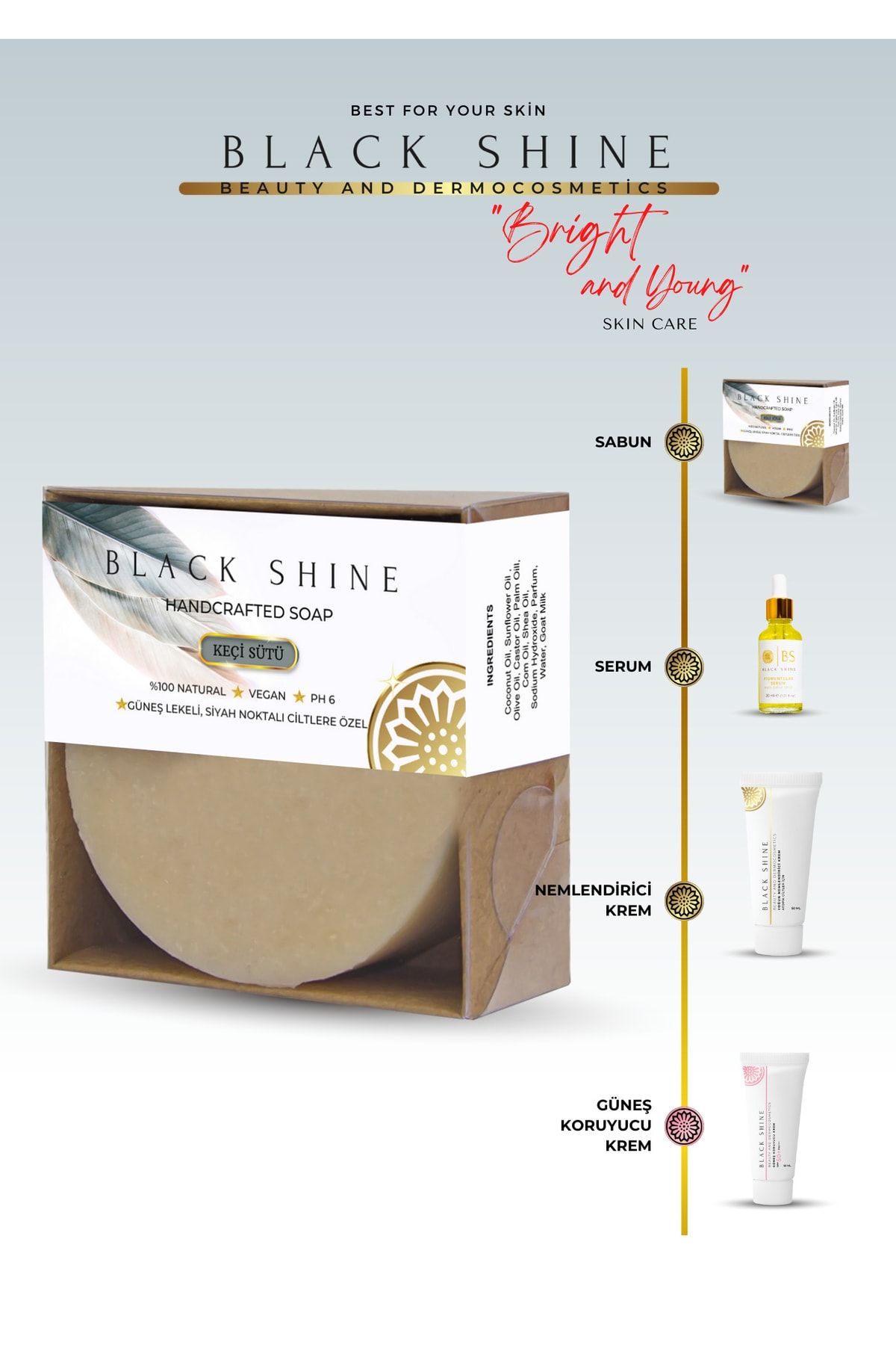 Keçi Sütü Sabunu Güneş Lekeli, Siyah Noktalı Ciltlere Özel, Yoğun Nemlendiricili Doğal 100 Gr X 2