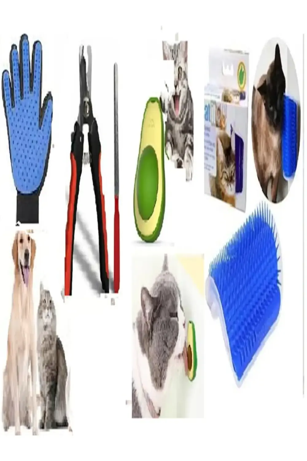 Kedi Bakım Seti (Avokado Kedi Yalama Oyuncağı+Tırnak makası+ Tüy