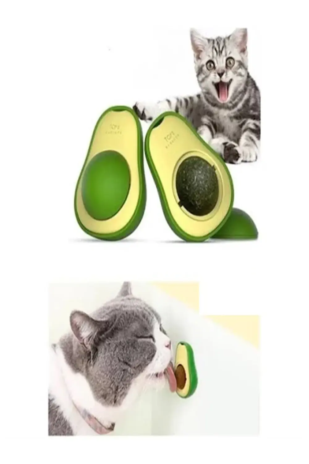 Kedi Bakım Seti (Avokado Kedi Yalama Oyuncağı+Tırnak makası+ Tüy