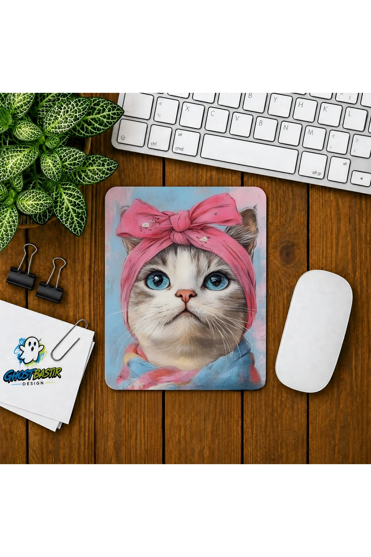 Kedi Baskılı Oyuncu Mousepad 0124