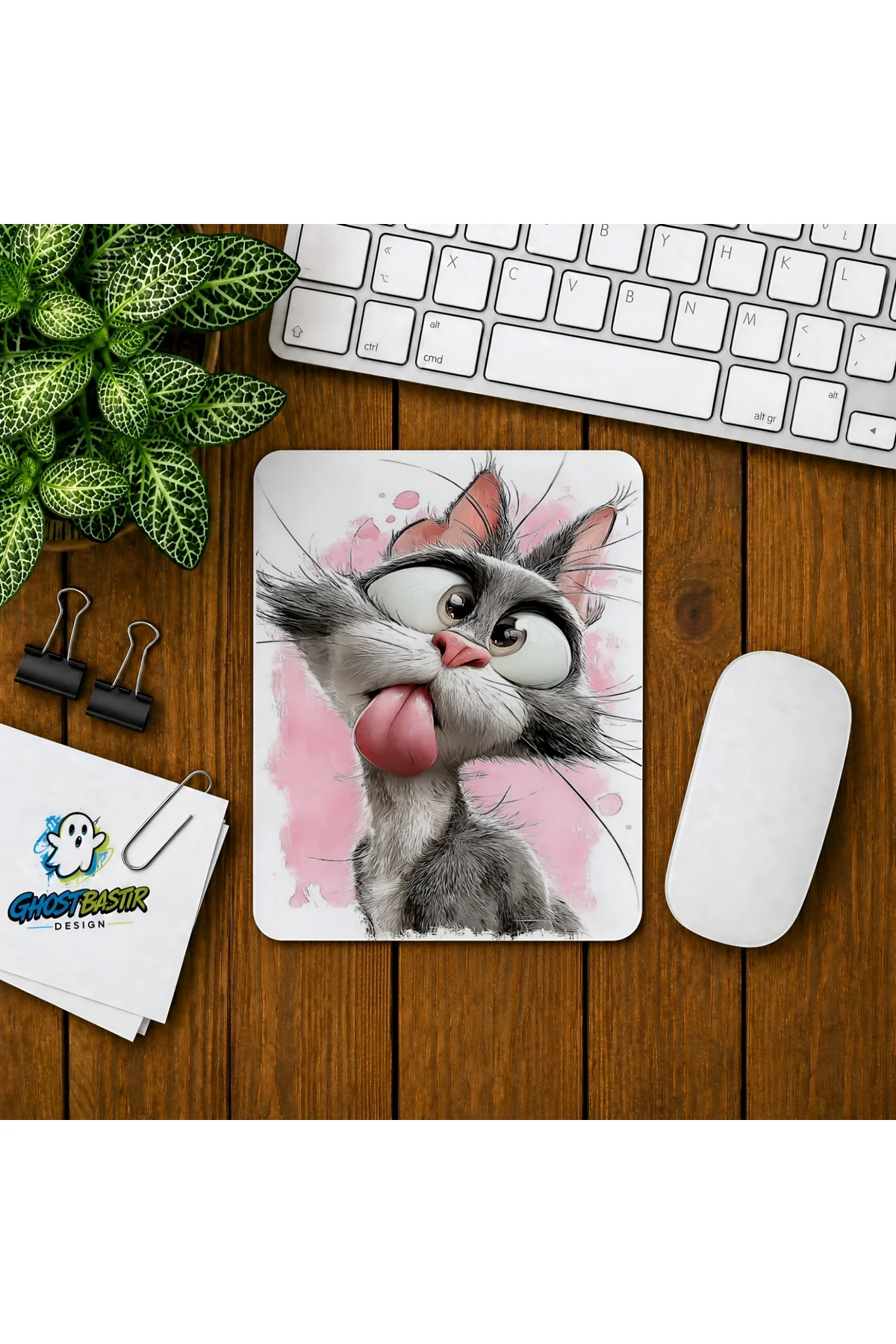 Kedi Baskılı Oyuncu Mousepad 0125