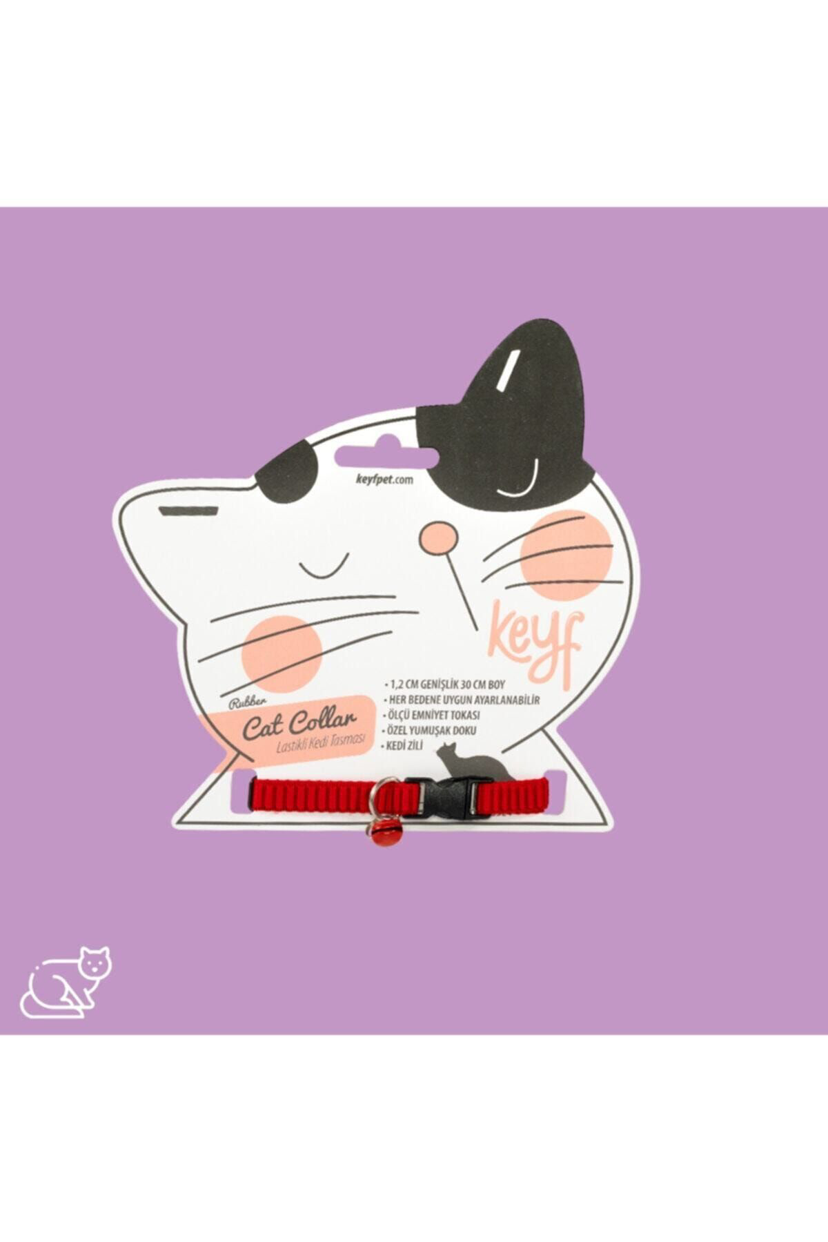 Keyf Kedi Boyun Tasmasi Lastikli 1.2 Cm Genişlik*30 Cm Boy Zilli