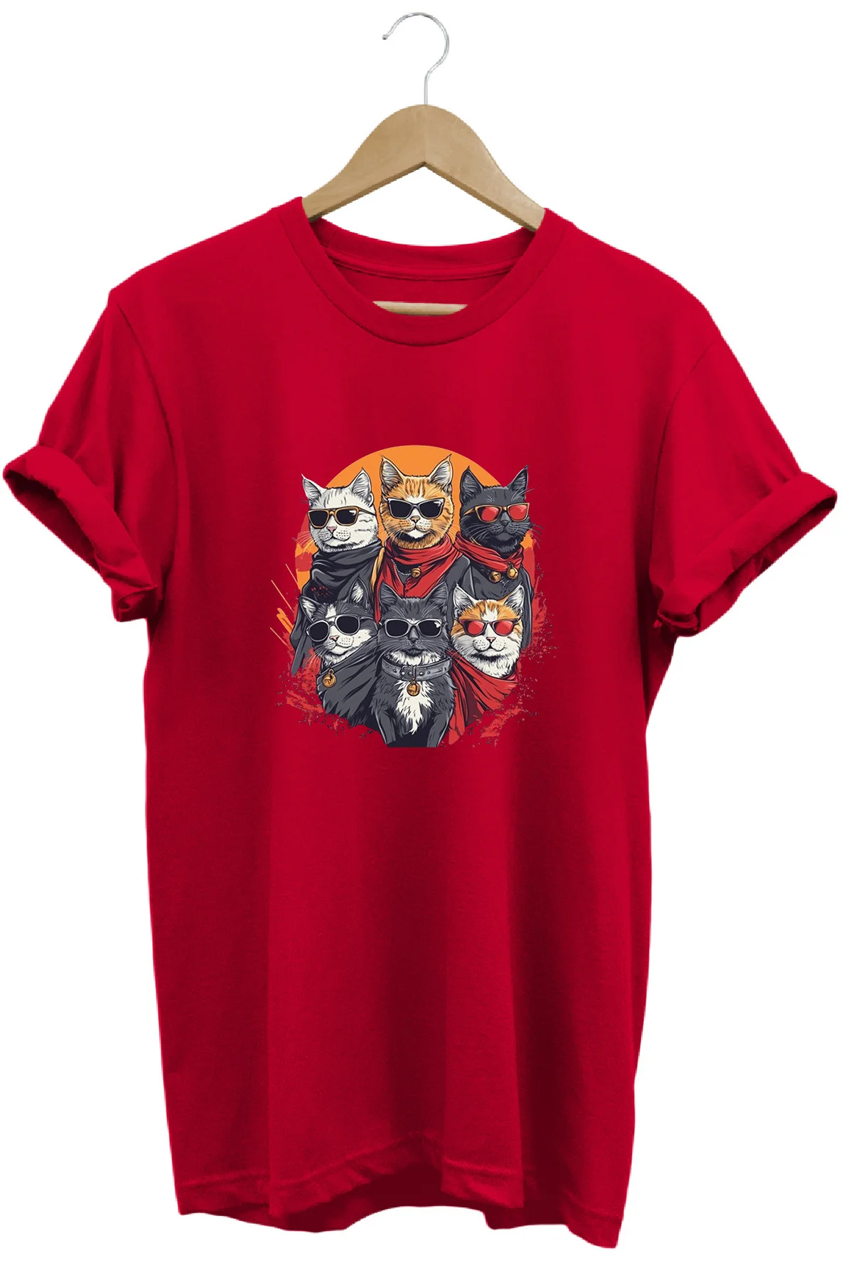 Kedi Çetesi Baskılı %100 Pamuk Regular Fit Bisiklet Yaka T-shirt Kedi Çetesi Baskılı %100 Pamuk Regular Fit Bisiklet Yaka T-shirt