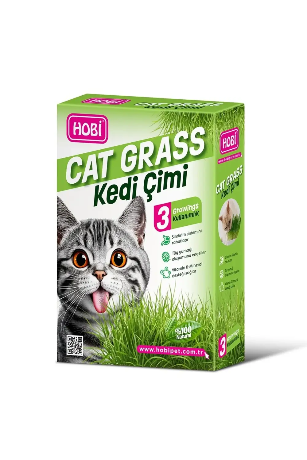 Kedi Çimi - Cat Grass (3 Kullanımlık) Doğal Buğday Tohumlu Sağlık