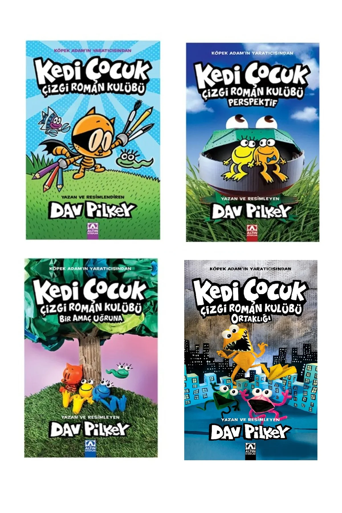 Kedi Çocuk 4 Kitaplık Full Set / Dav Pikey Kedi Çocuk 4 Kitaplık Full Set / Dav Pikey