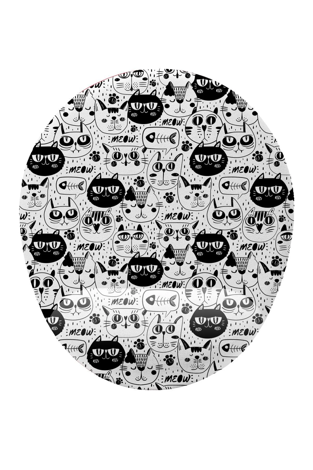 Kedi Desenli Bilek Destekli Mouse Pad Ergonomik Kaymaz Taban Mous