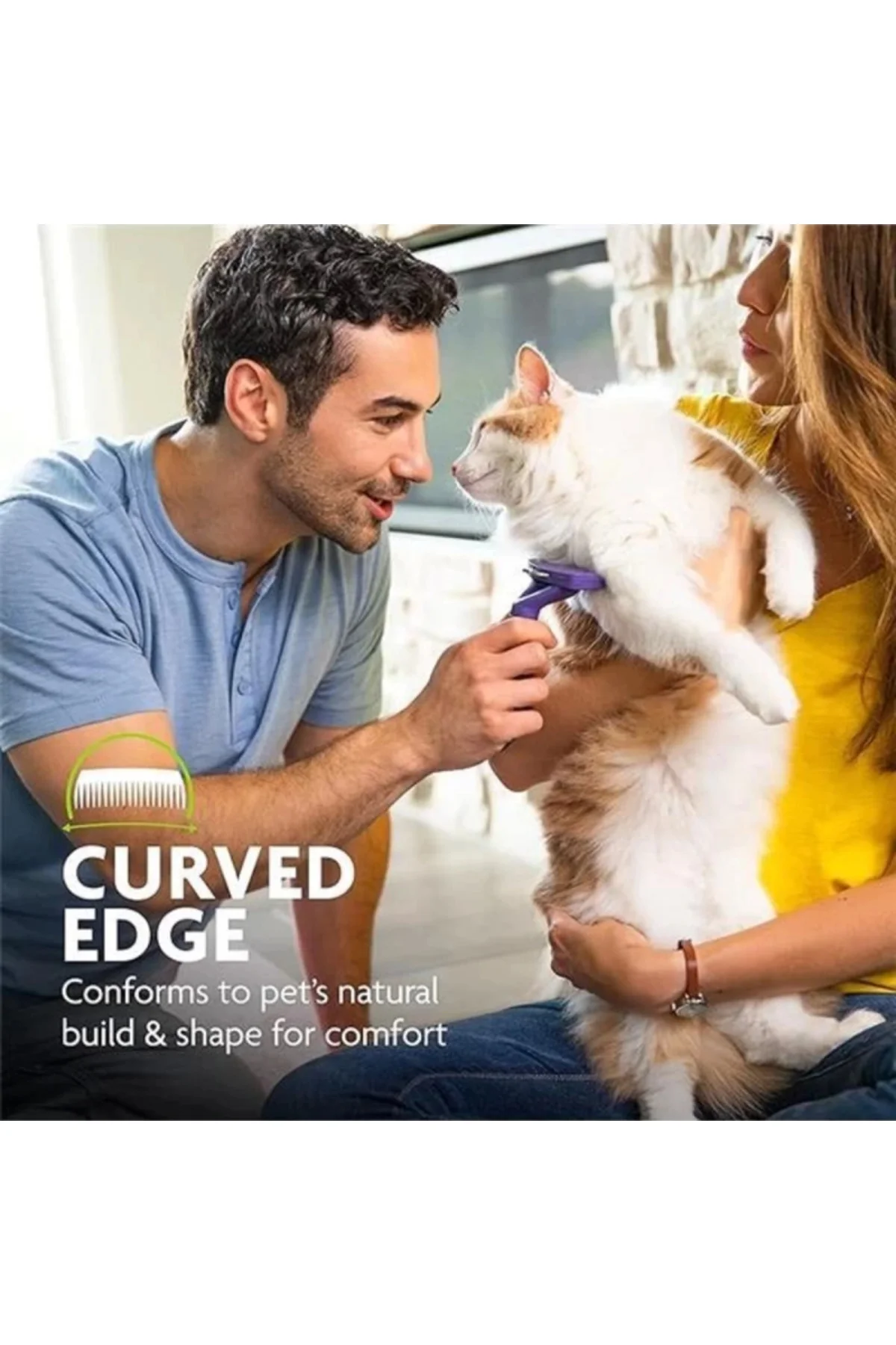 Kedi deShedding Aracı, Kediler İçin DeShedding Fırçası, Gevşek Saçları Kaldırır Büyük
