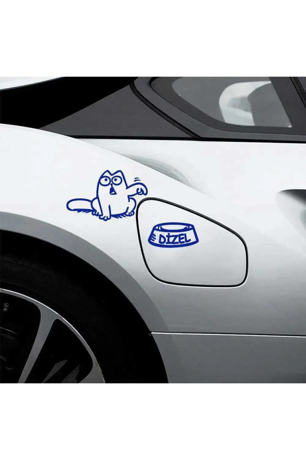 Kedi Dizel Yakıt Depo Kapak Sticker, Araba, Oto, Etiket, Tuning, 