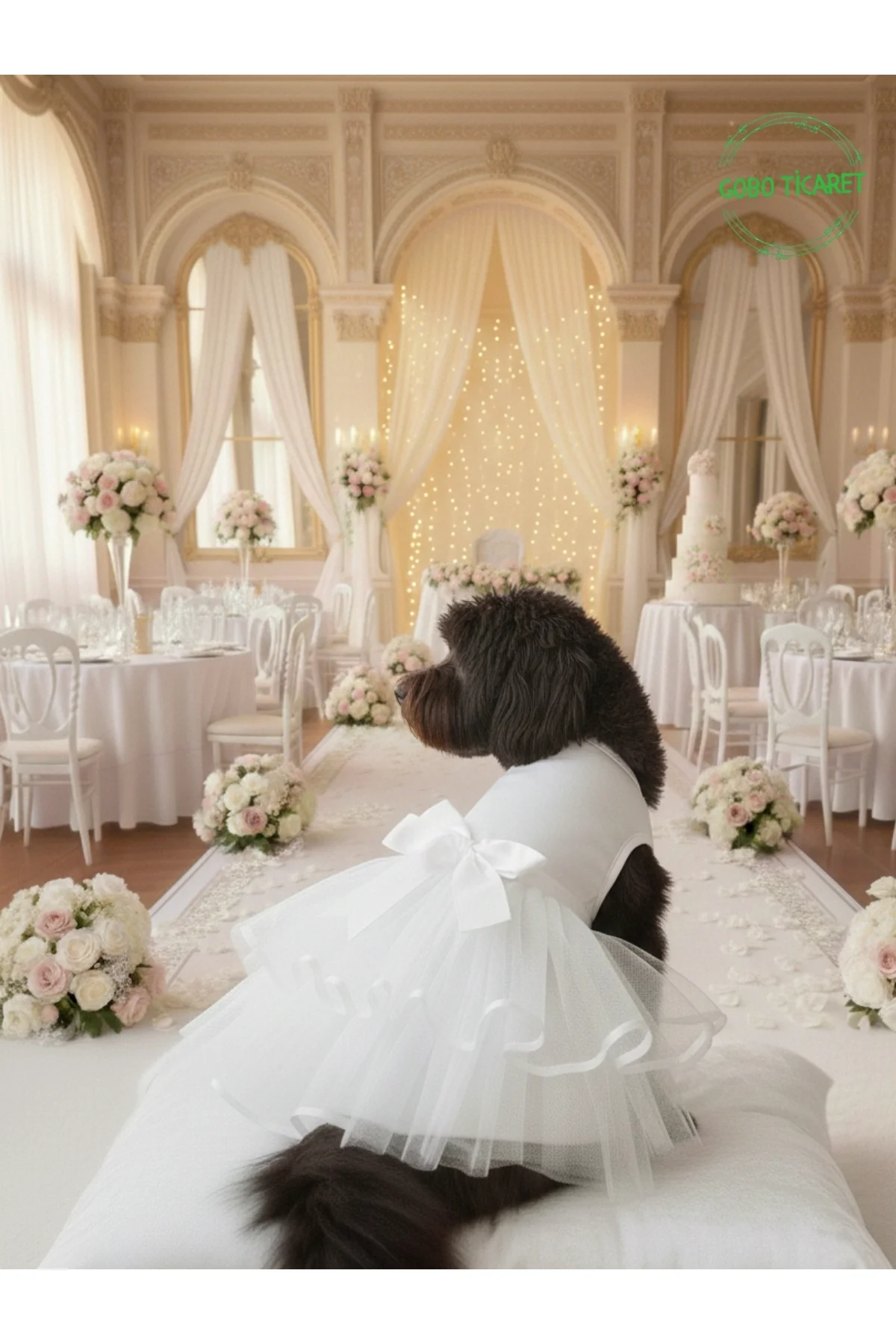 Kedi Köpek için Şık Tasarım Gelinlik & Doğum Günü Abiyesi Parti K