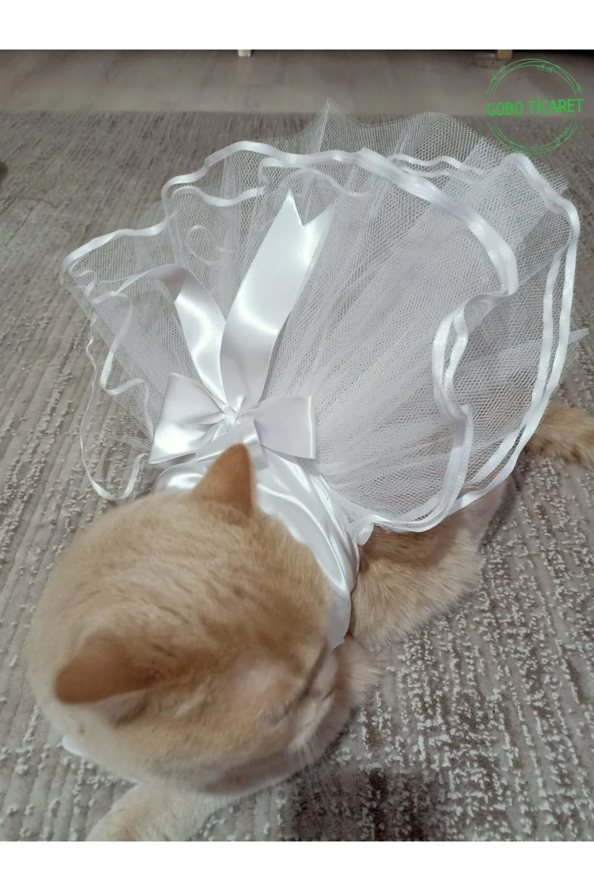Kedi Köpek için Şık Tasarım Gelinlik & Doğum Günü Abiyesi Parti Kıyafeti Elbisesi Medium/M/Beden 2