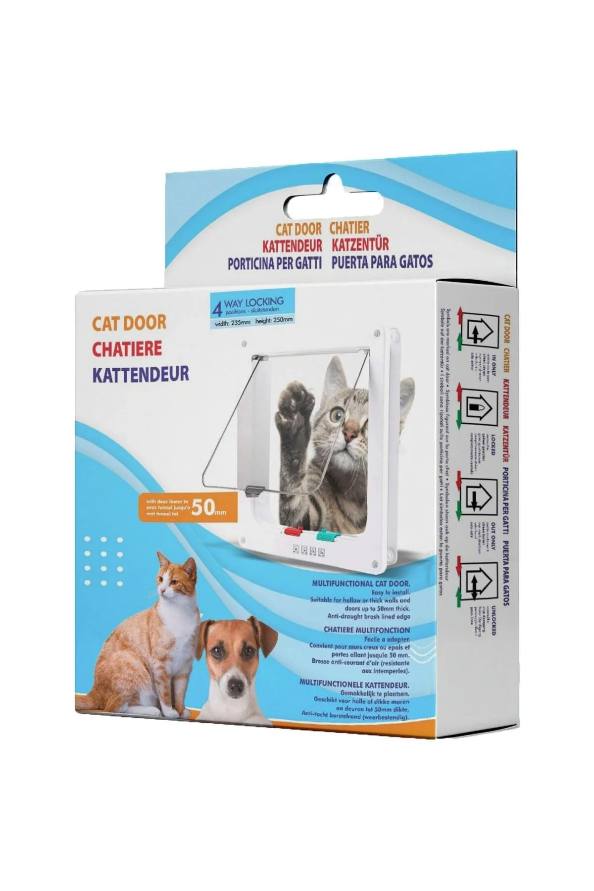 Kedi Köpek Kapısı 4 Yollu 25x23,5x5 cm Siyah