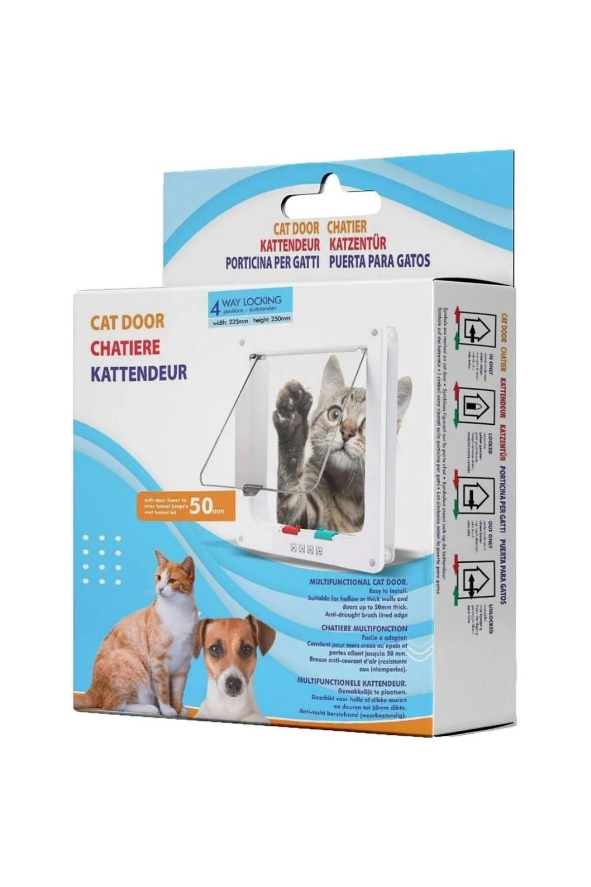 Kedi Köpek Kapısı 4 Yollu 25x23,5x5 cm Kahverengi