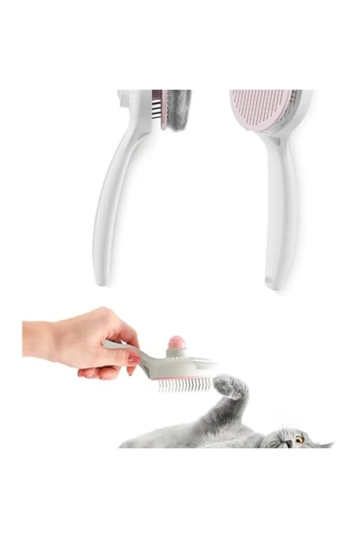 Kedi Köpek Otomatik Temizlenen Tuşlu Tüy Toplayıcı Tarak Basmalı Kedi Köpek Fırçası Evcil