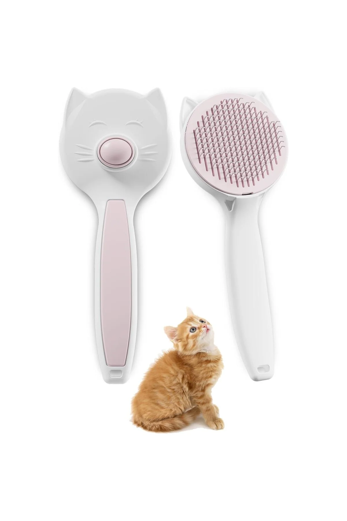 Kedi Köpek Otomatik Temizlenen Tuşlu Tüy Toplayıcı Tarak Basmalı Kedi Köpek Fırça