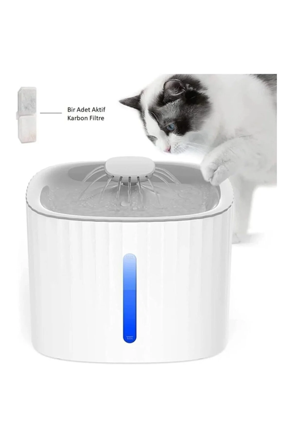 Kedi Köpek Su Pınarı Otomatik Kedi Su Şelalesi, Led Işıklı, 3 Lit