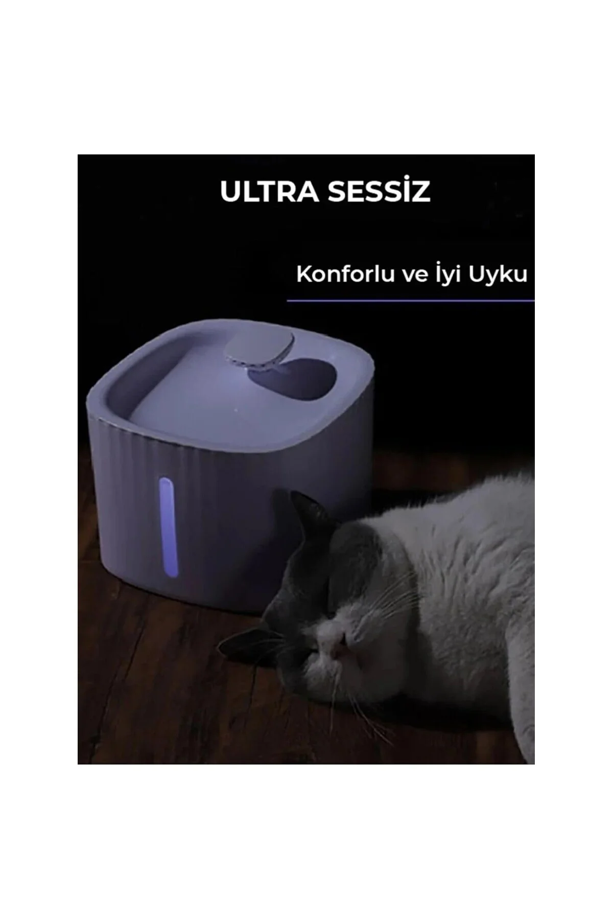 Kedi Köpek Su Pınarı Otomatik Kedi Su Şelalesi, Led Işıklı, 3 Lit