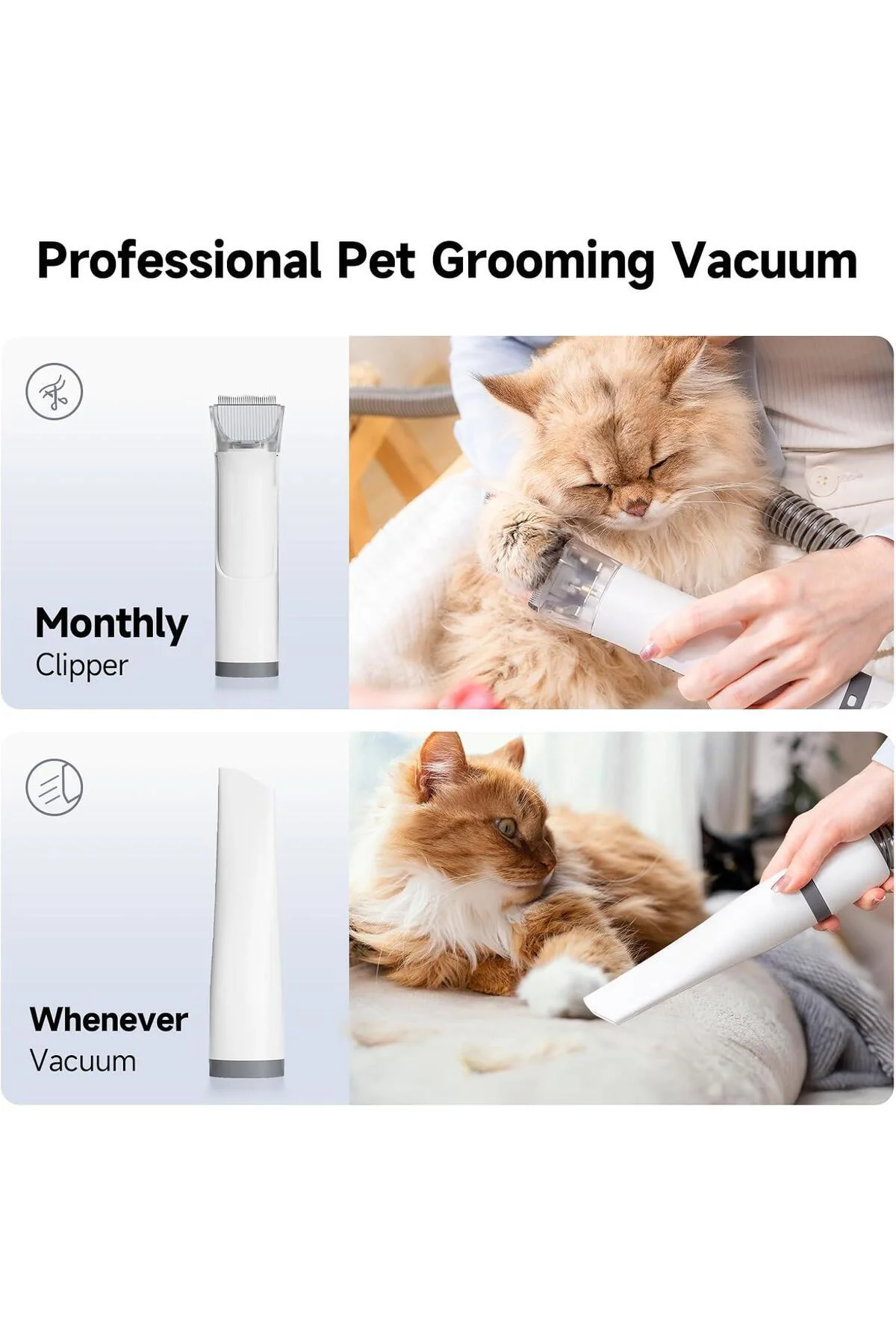 Kedi Köpek Tıraş Makinesi (ELS-4392) | 5 i 1 Arada Vakumlu Bakım Çözümü