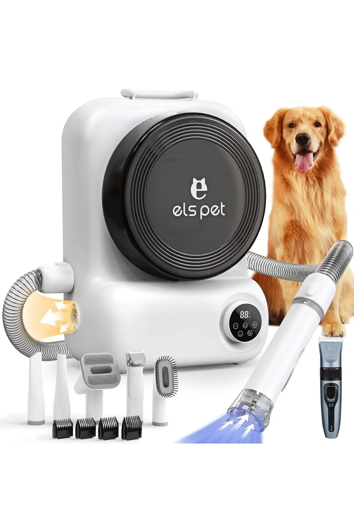 Kedi Köpek Tıraş Makinesi (ELS-4392) | 5 i 1 Arada Vakumlu Bakım Çözümü