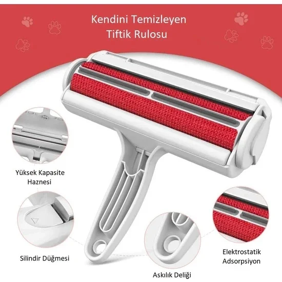 Kedi Köpek Tüy Toplayıcı Hazneli Gırgır 7-12-20 cm
