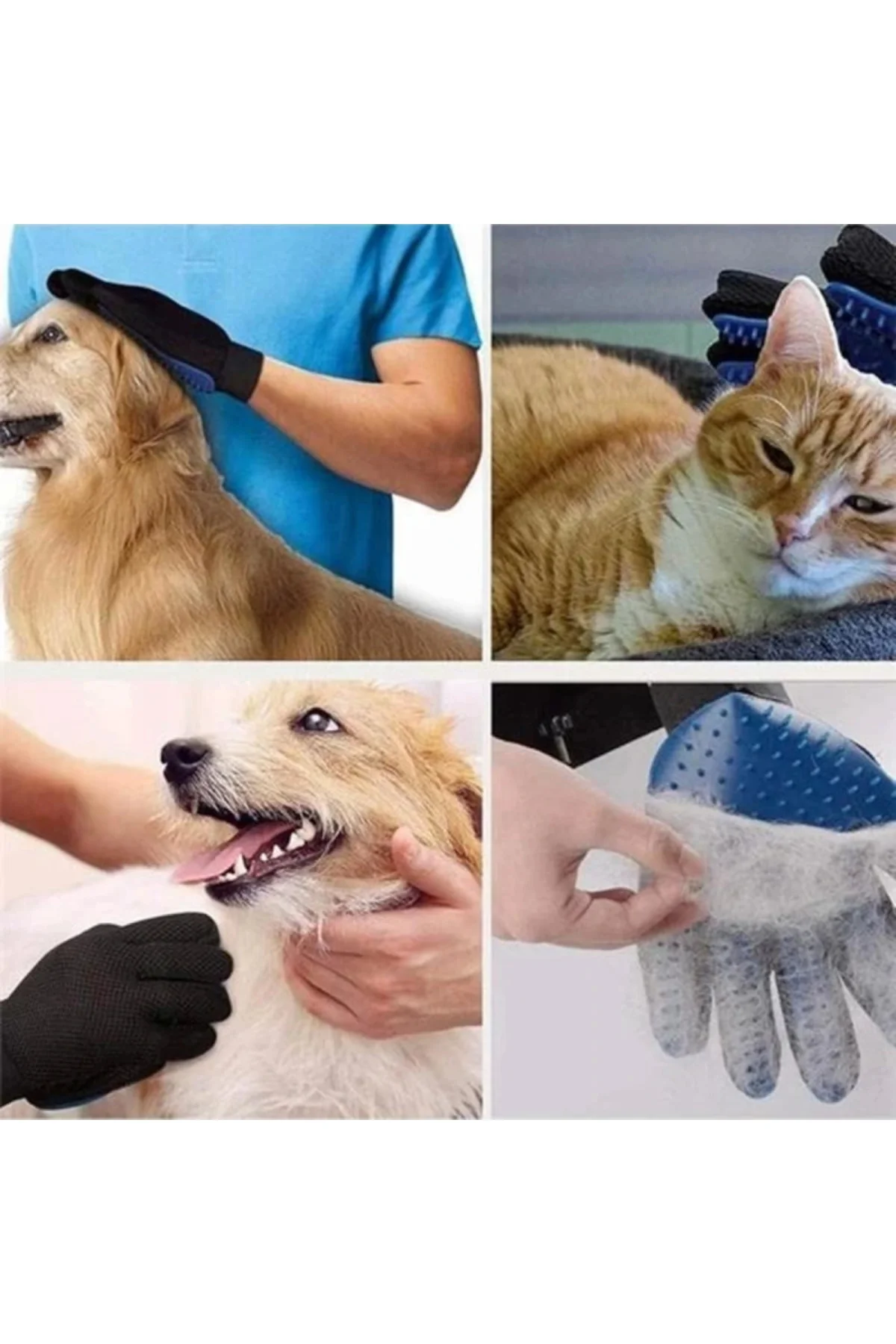 Kedi Köpek Tüy Toplama Kaşıma Eldiveni Evcil Hayvan Tarama ve Tüy