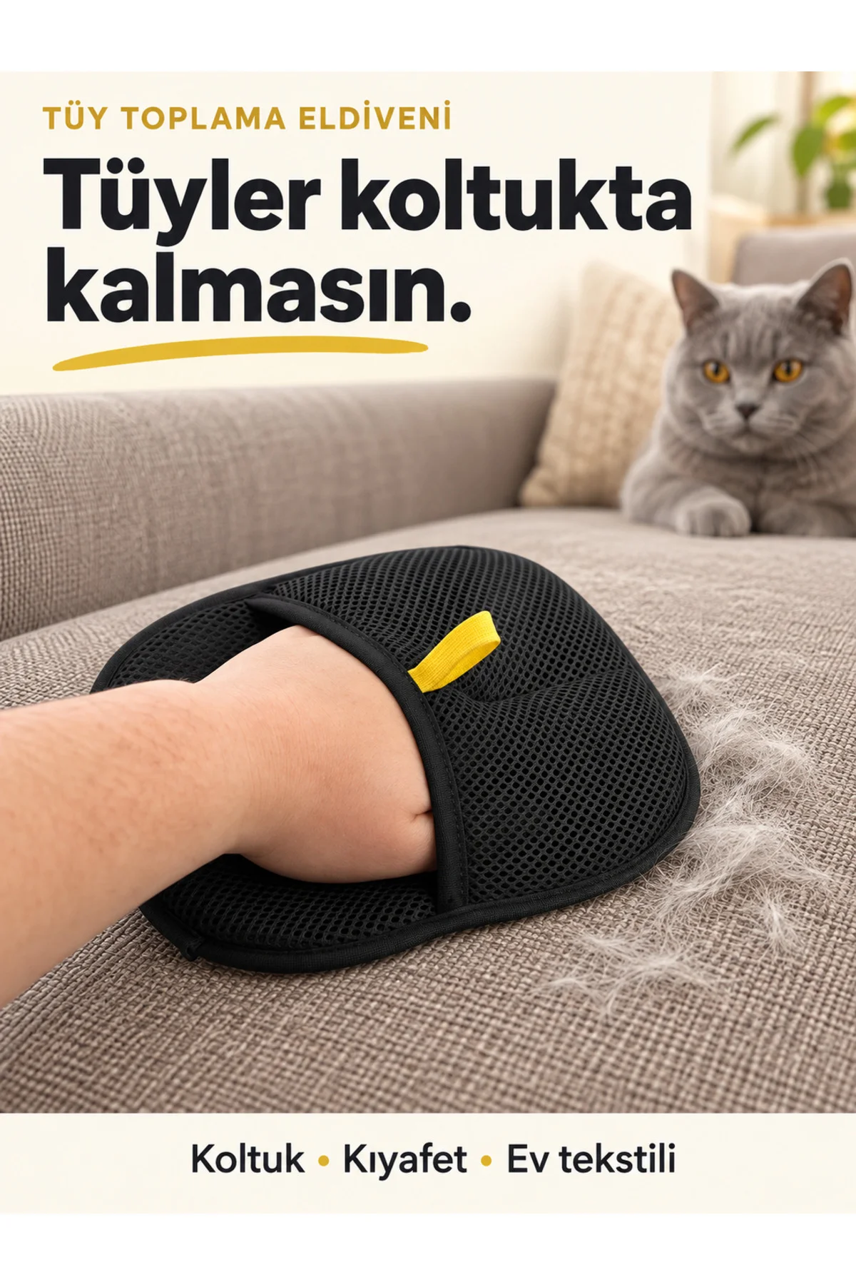 Kedi Köpek Tüy Toplama Eldiveni Koltuk Halı Kıyafet Temizleyici Siyah Kedi Köpek Tüy Toplama Eldiveni Koltuk Halı Kıyafet Temizleyici Siyah