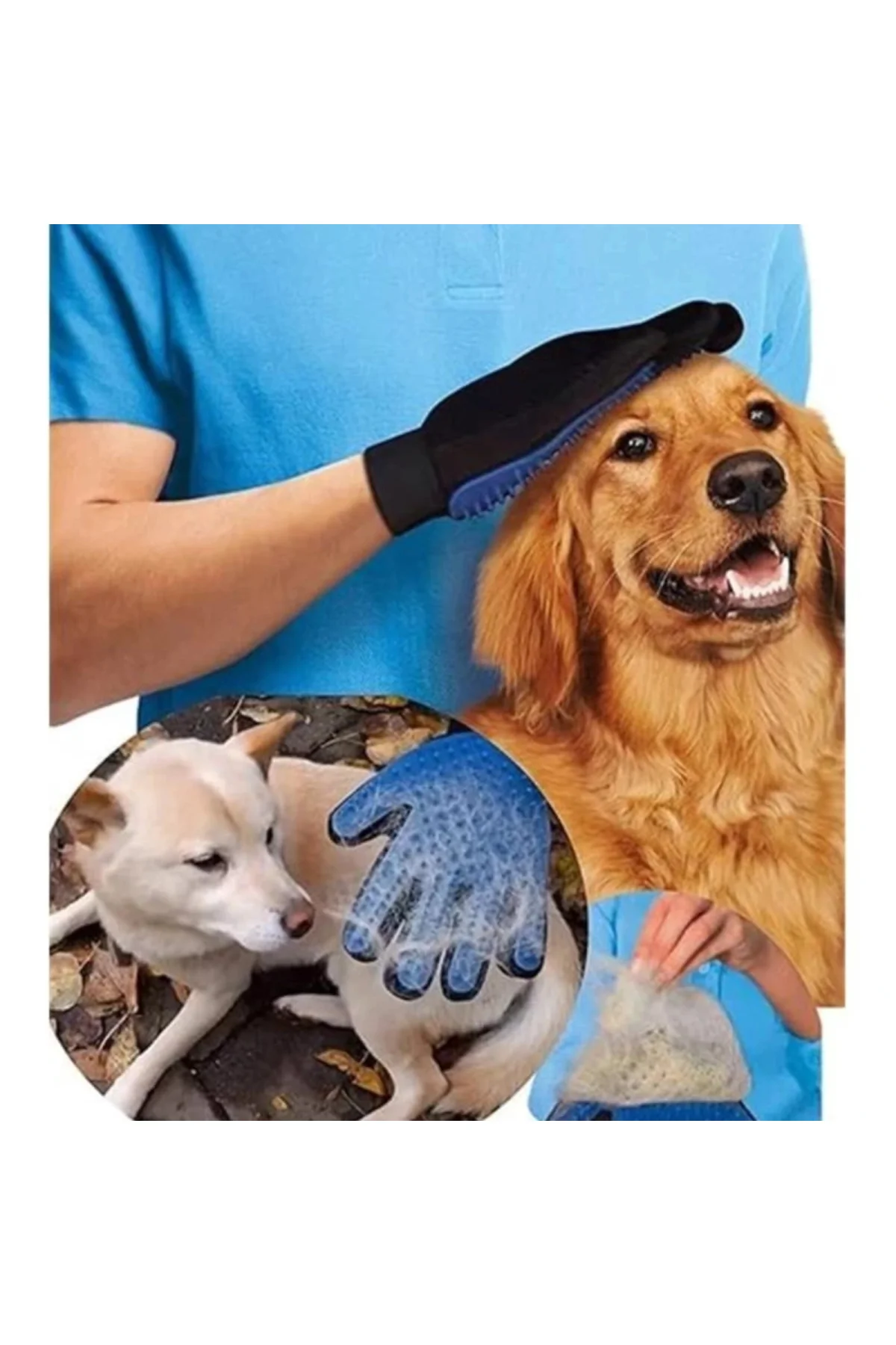 Kedi Köpek Tüy Toplama Kaşıma Eldiveni Evcil Hayvan Tarama ve Tüy