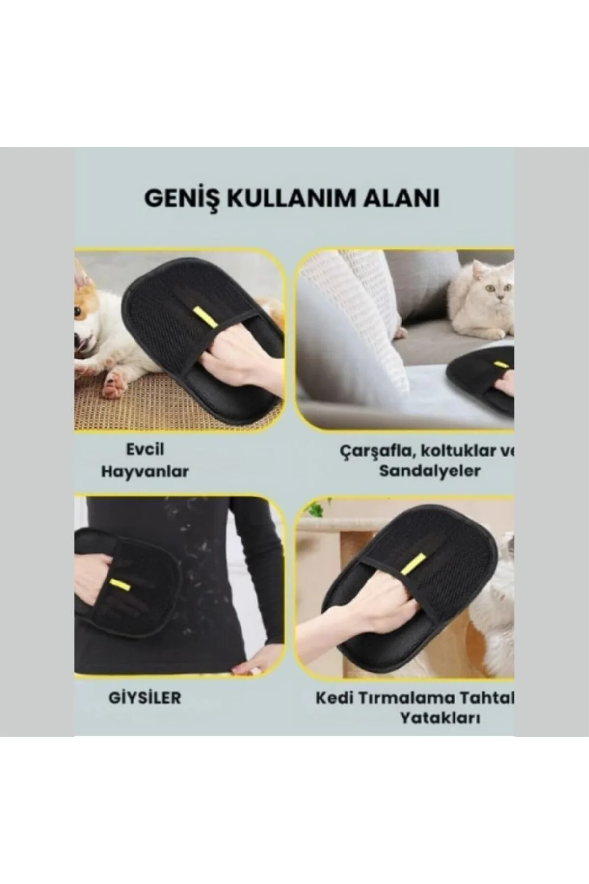 Kedi Köpek Tüy Toplayıcı Çift Taraflı Statik Temizlik Eldiveni | 