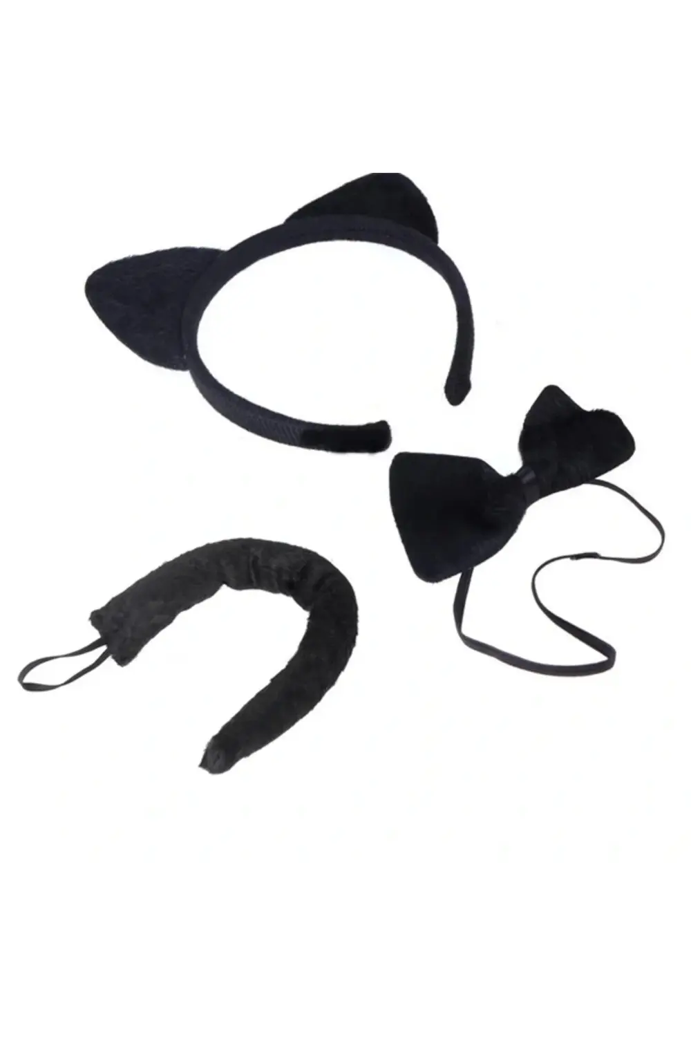 Kedi Kostüm Taç Kuyruk Papyon Seti