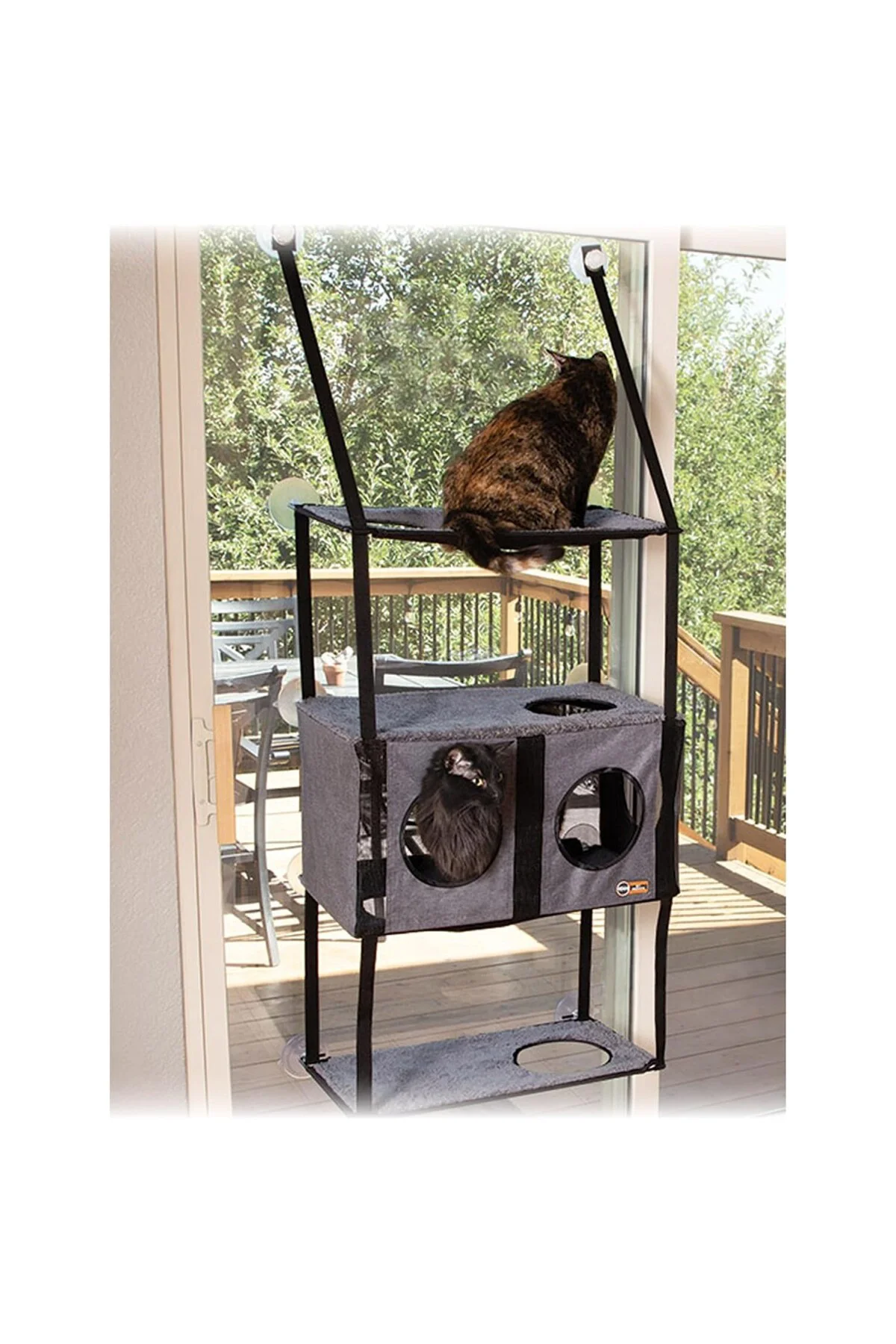 kedi mobilyası, pencere için 4 raflı