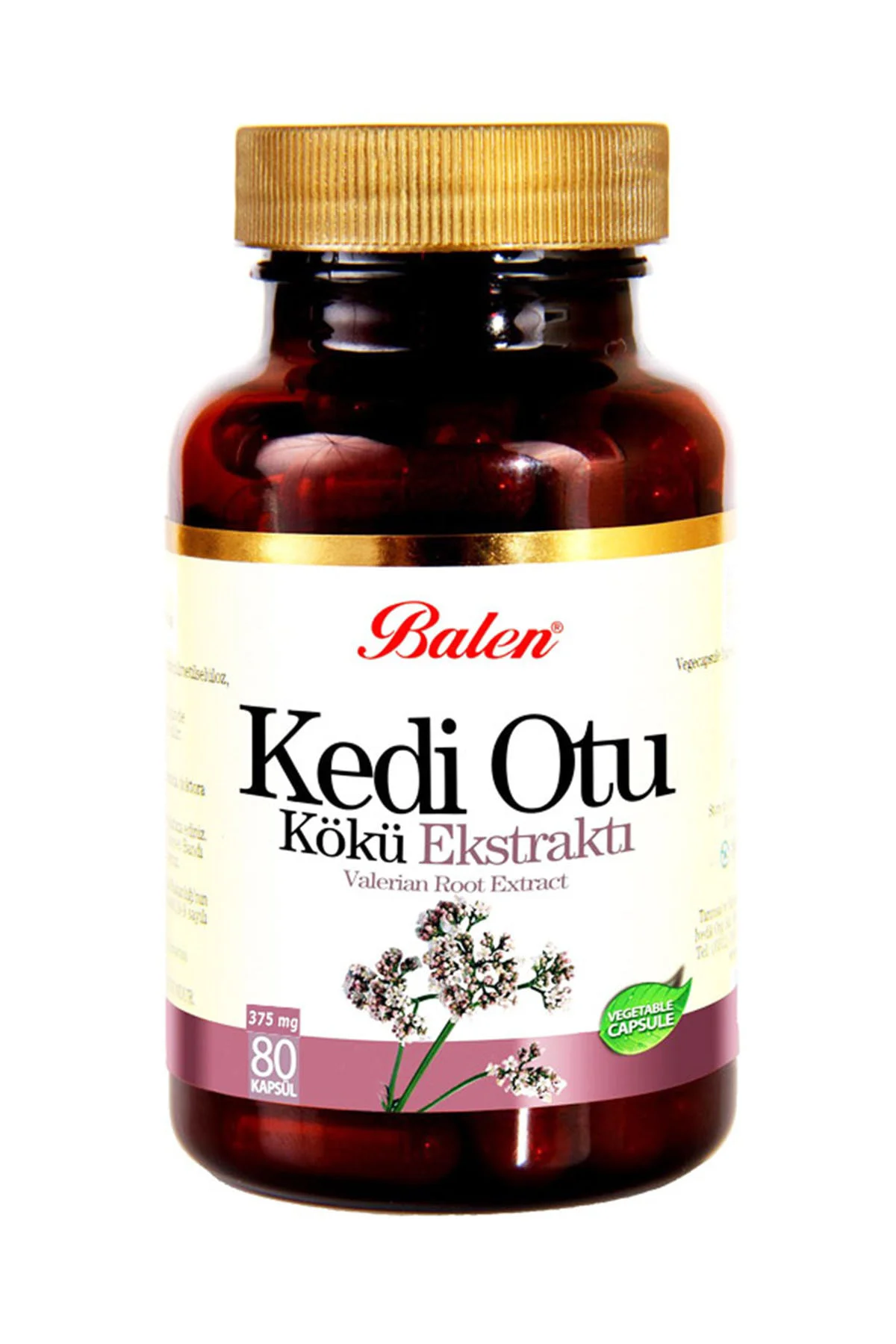 Kedi Otu Kökü Ekstraktı 80 Kapsül 375 mg Valerian Root