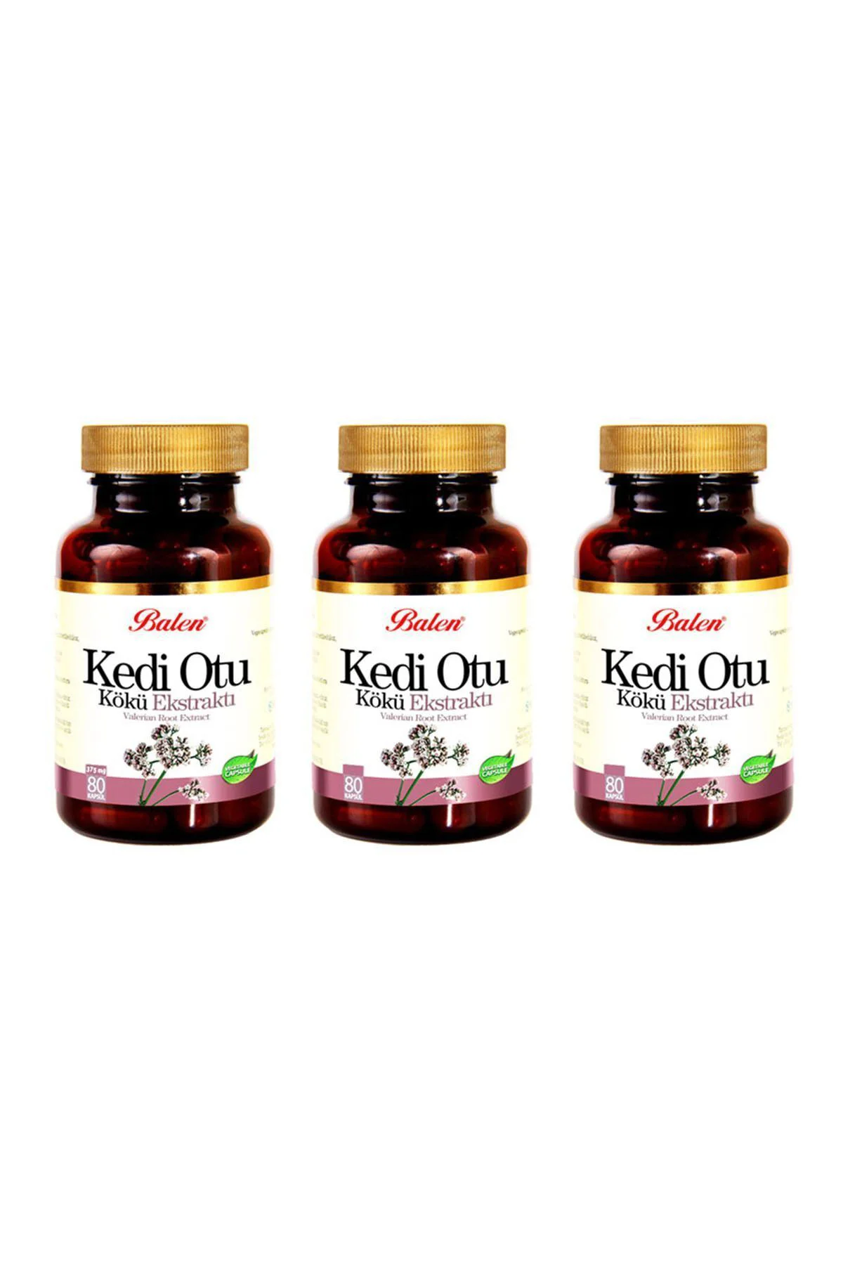Kedi Otu Kökü Ekstraktı (VALERİAN ROOT) 375 Mg 80 Kapsül 3 Adet