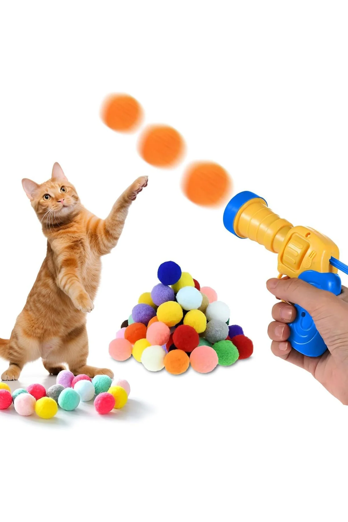 Kedi Oyun Tabancası İnteraktif - Peluş Toplarla Eğlenceli Oyun Za