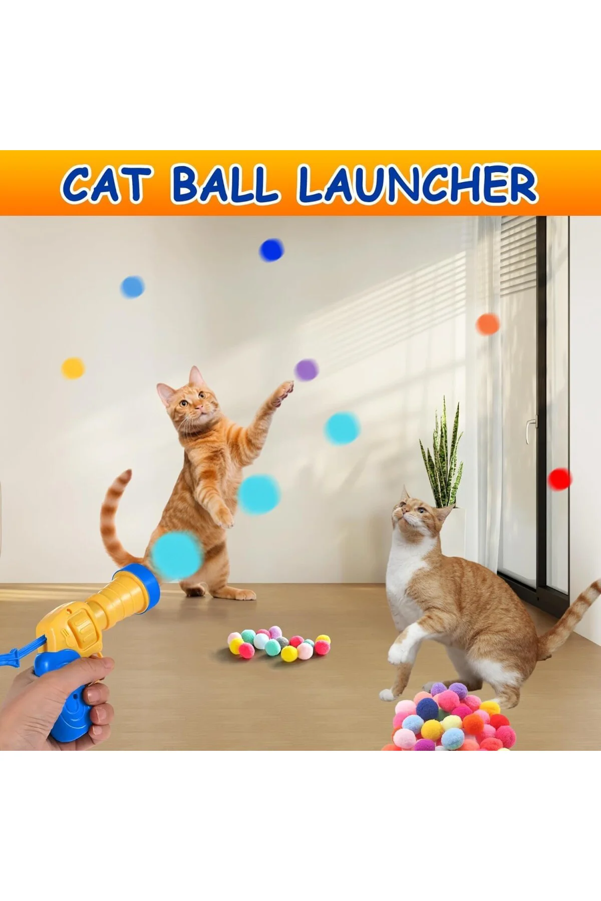 Kedi Oyun Tabancası İnteraktif - Peluş Toplarla Eğlenceli Oyun Za