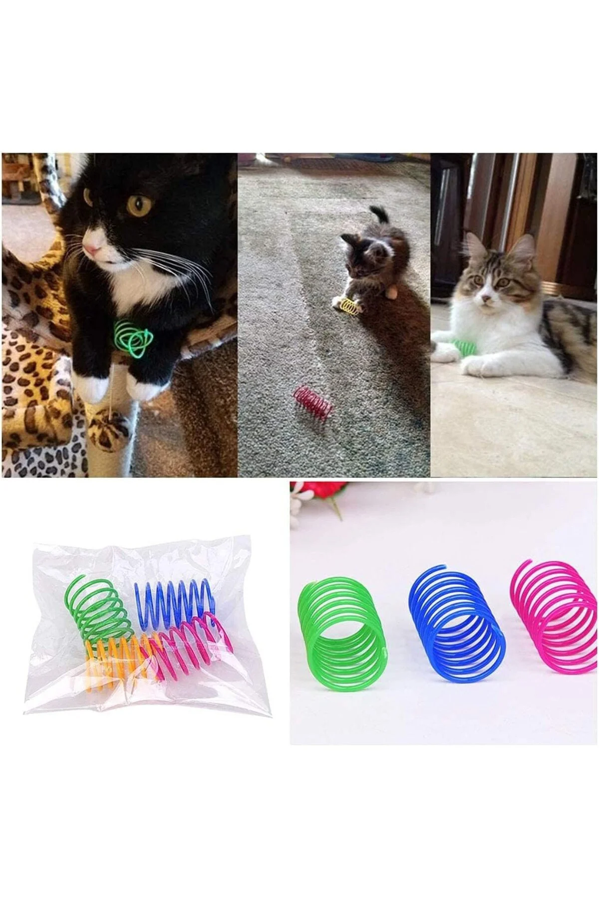 Kedi Oyuncağı İnteraktif, Spiral, Yaylı, Sağlıklı Plastik Kedi Oy