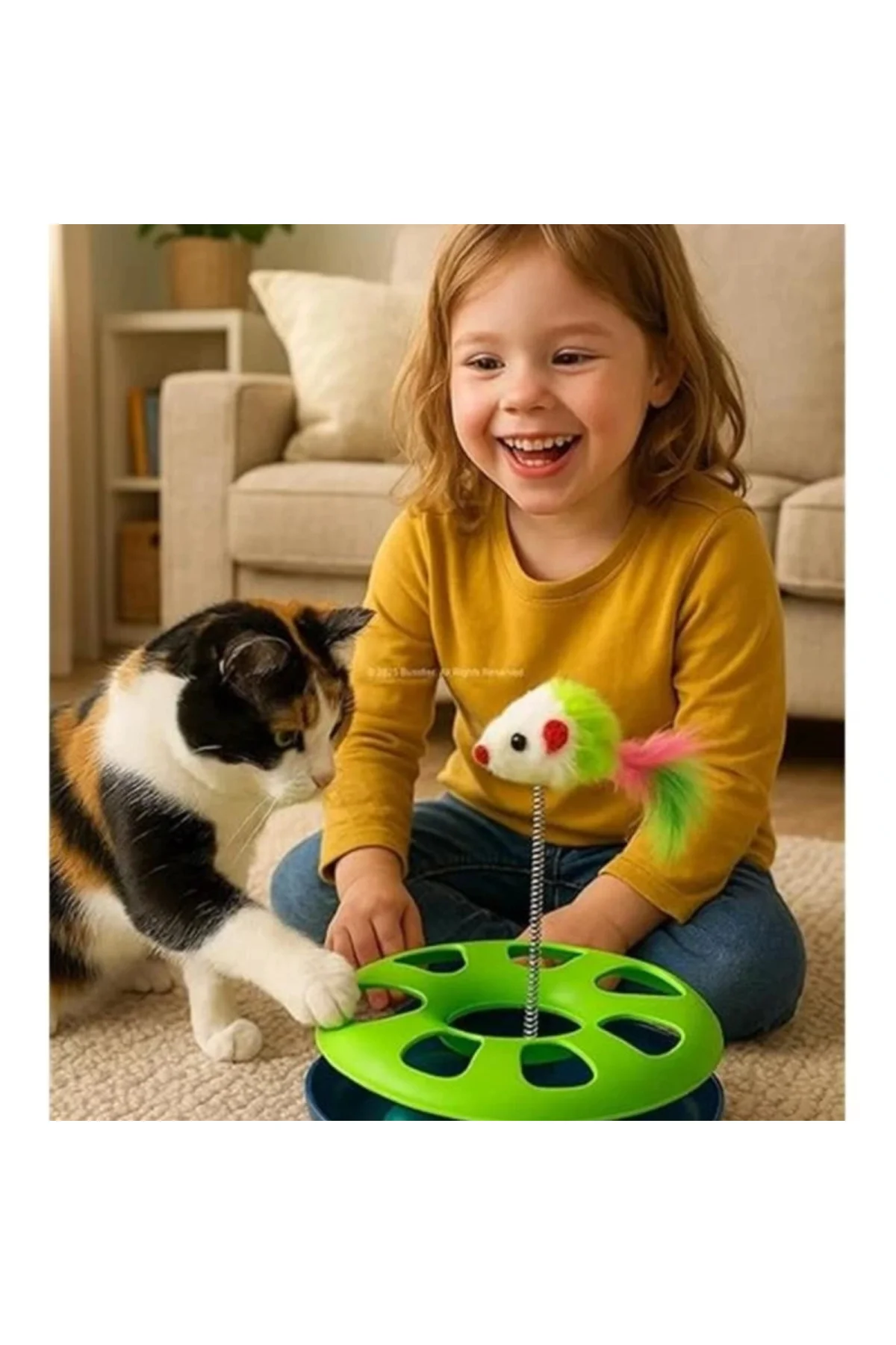 Kedi Oyuncak Seti, Yaylı Tüylü Toplu Kedi Eğlence İstasyonu, Döne