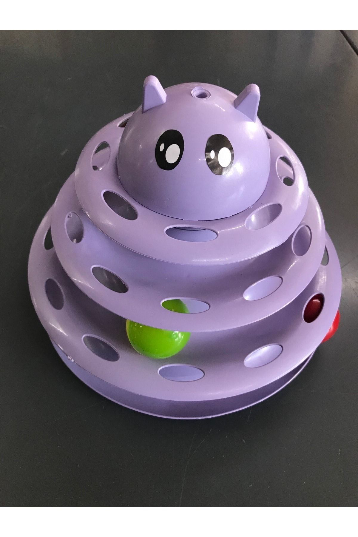 Ekvet Kedi Oyuncak Üç Katlı - Lila 10 Adet